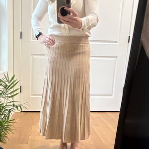 Ann Taylor Beige Knit Midi Skirt